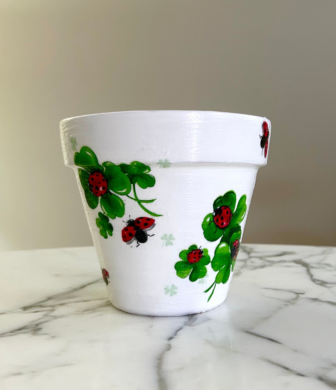 Irish Planters, St. Patty's Day Gift, Ladybug Planters, Indoor Planter