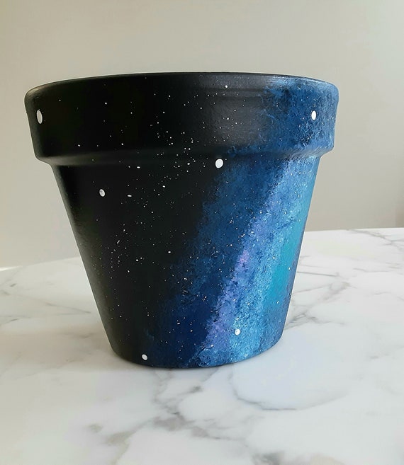 Galaxy Flowerpot-6-inch, Galaxy Plant Pots, Space Planters, Hand