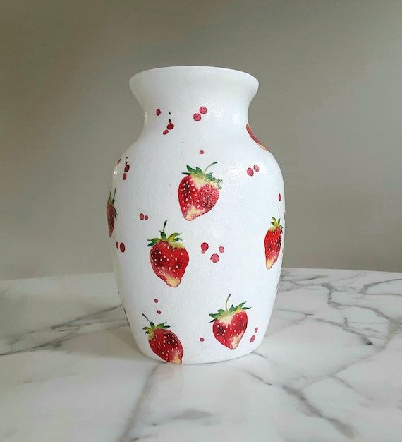 花瓶・フラワースタンド FRUITS VASE strawberry L L AmeLIFE Strawberry Vase (Ø 36 x H 39) cm