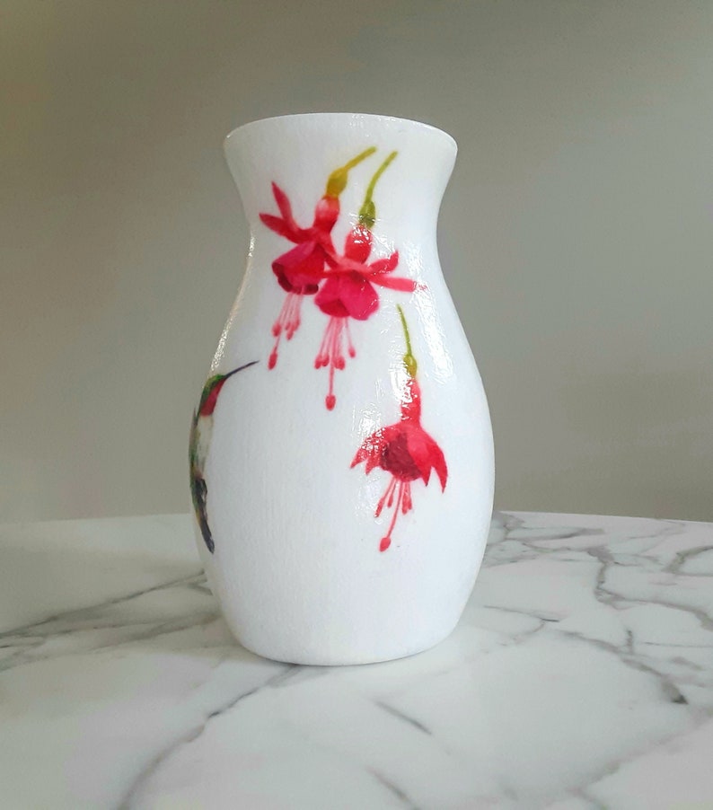 Hummingbird vase, Hummingbird flower vase, Glass vase, Hummingbird gifts, Hummingbirds, Flower vases, Vases, Decoupage, New home gift, Decor image 6