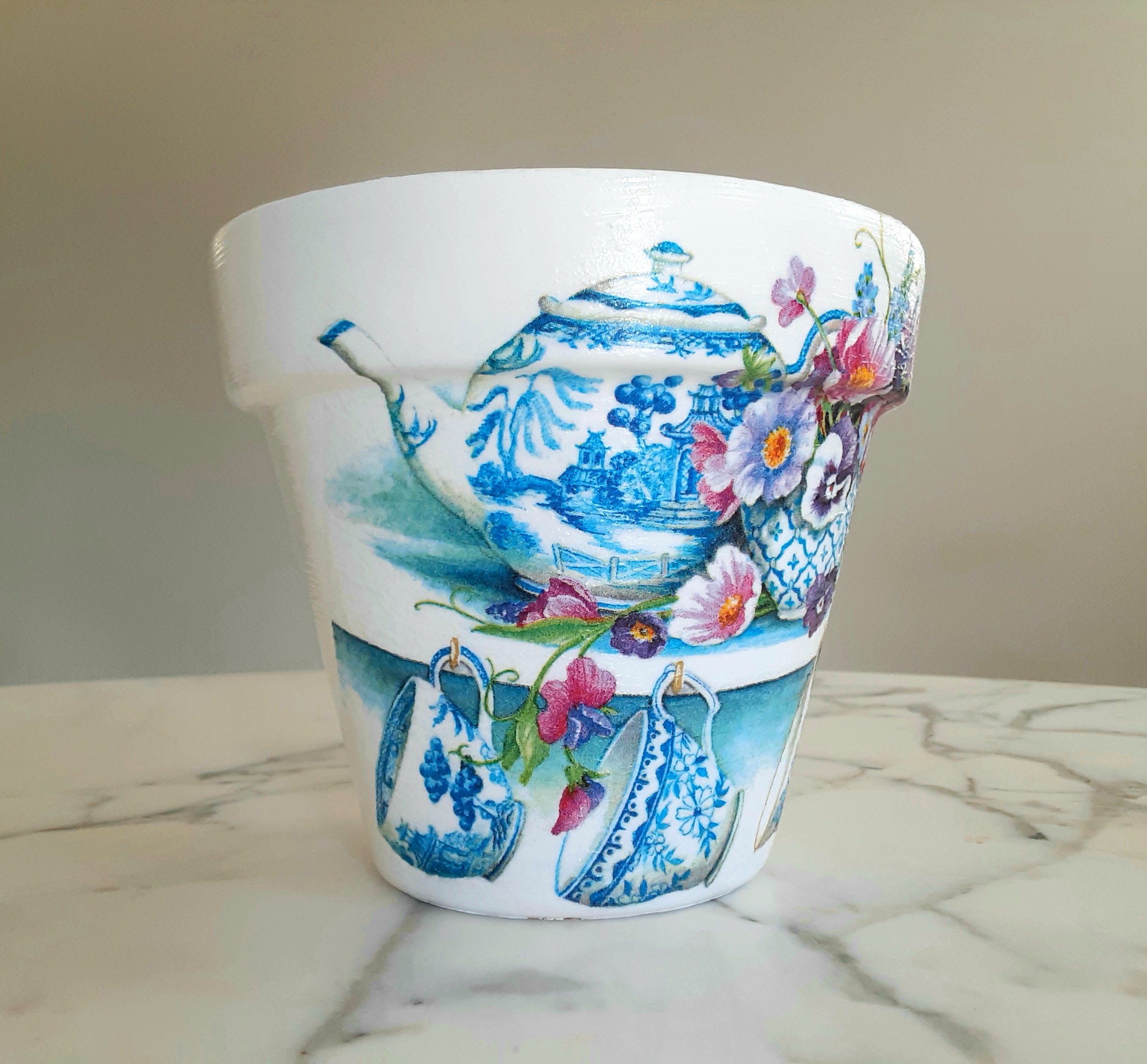 Teacup Planter6 Tea Party Decor Tea Pot Home Decor Etsy