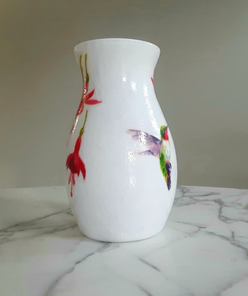 Hummingbird vase, Hummingbird flower vase, Glass vase, Hummingbird gifts, Hummingbirds, Flower vases, Vases, Decoupage, New home gift, Decor image 5