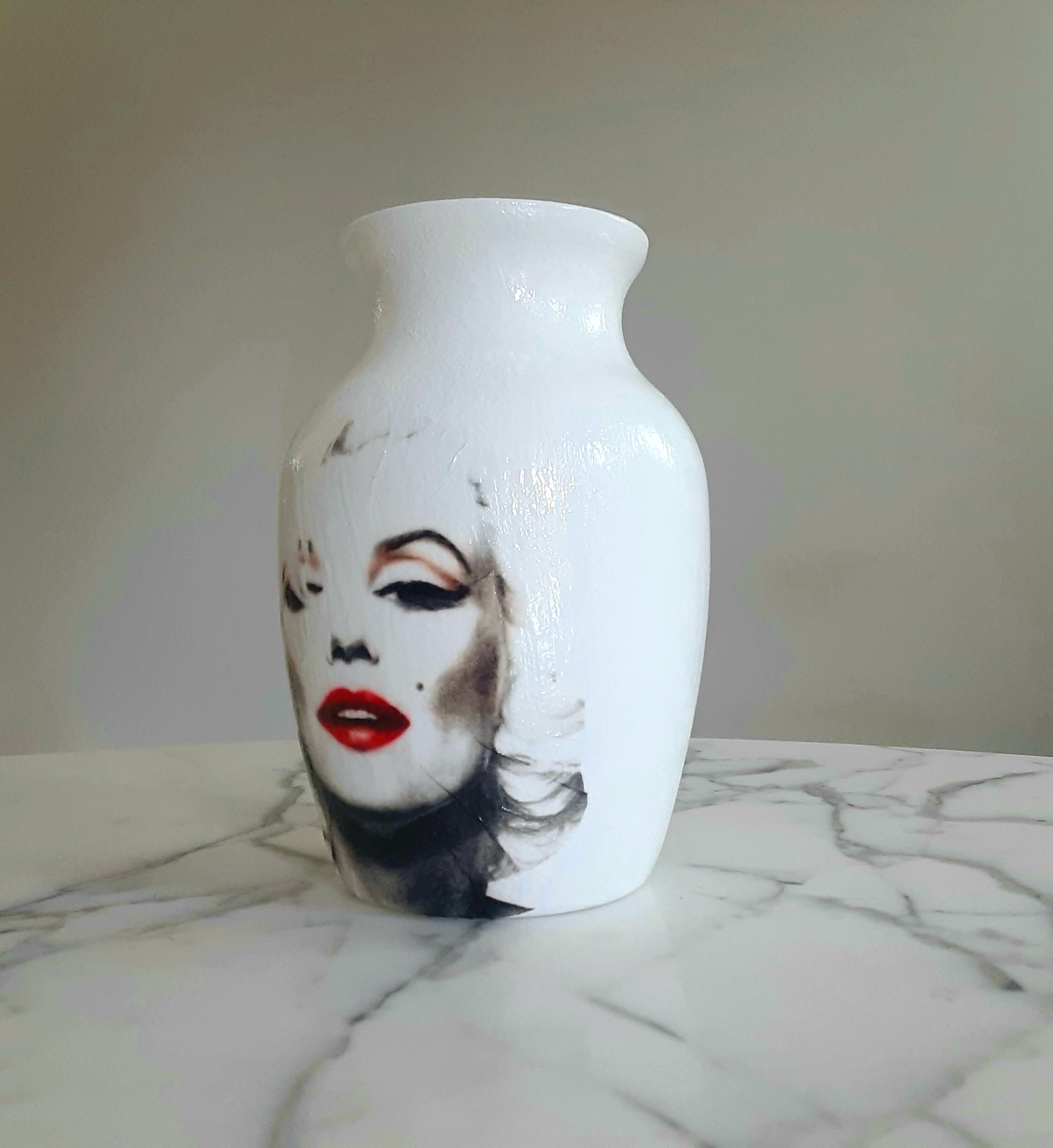 Marilyn Monroe Vase Flower Vase Glass Vase Vases Marilyn Etsy