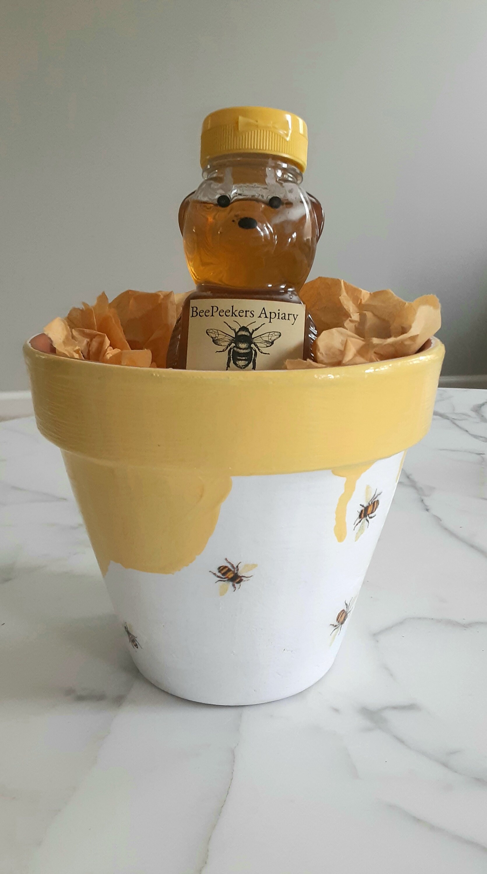 Honey bee clay pot6 inch Honey bee gift set Honey bee theme Etsy