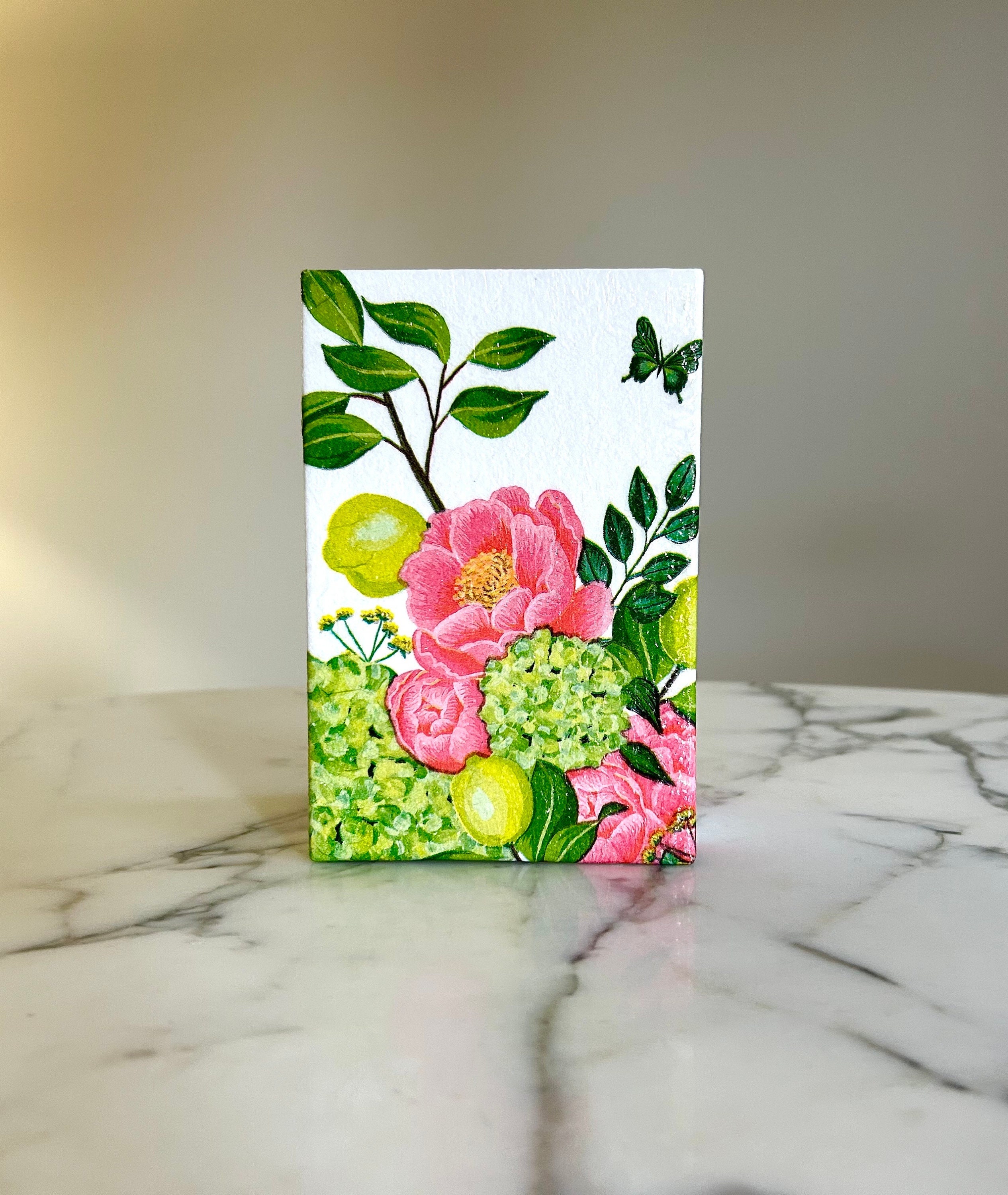 Flower vase, Glass flower vase, Vases for flowers, Rectangular vase, Decoupage, Spring vase, Bright vases, Gifts for her, Vases