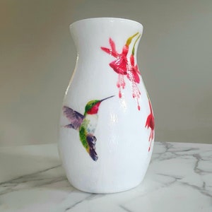 Hummingbird vase, Hummingbird flower vase, Glass vase, Hummingbird gifts, Hummingbirds, Flower vases, Vases, Decoupage, New home gift, Decor image 2