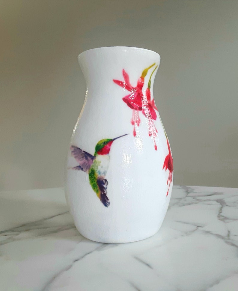 Hummingbird vase, Hummingbird flower vase, Glass vase, Hummingbird gifts, Hummingbirds, Flower vases, Vases, Decoupage, New home gift, Decor image 2