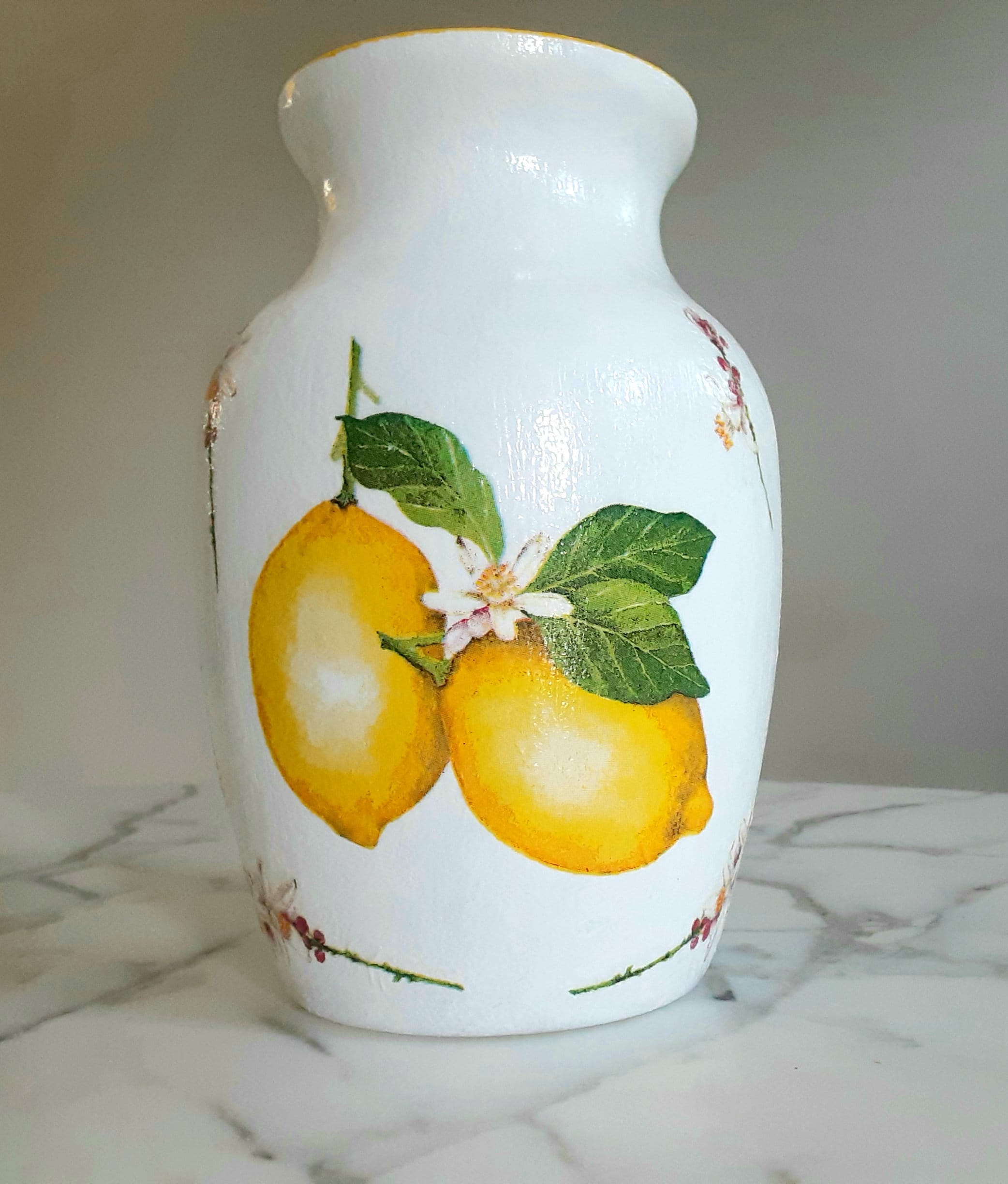 Lemon Vase Flower Vase Glass Vase Lemon Decor Lemons Etsy