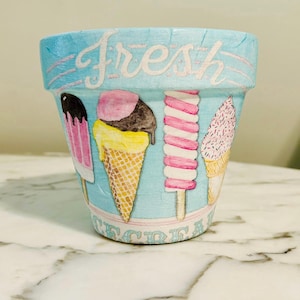 Eistüte Pflanzgefäß-6 ", Eiscreme Geschenke, Eiscreme Kunst, Indoor Blumentopf, Eis Dekor, große Pflanzgefäße, Eiscreme, Eiscreme Töpfe