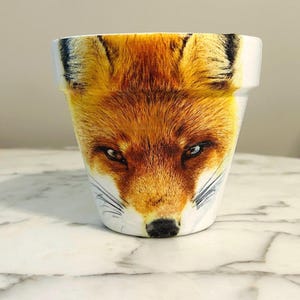 Fox flowerpot-6 inch, Fox planters, Fox decor, Fox gifts, Indoor planters, Fox plant pots, Fall decor, Plant lover gifts, Decoupage pots