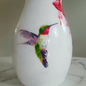 Hummingbird vase, Hummingbird flower vase, Glass vase, Hummingbird gifts, Hummingbirds, Flower vases, Vases, Decoupage, New home gift, Decor image 7