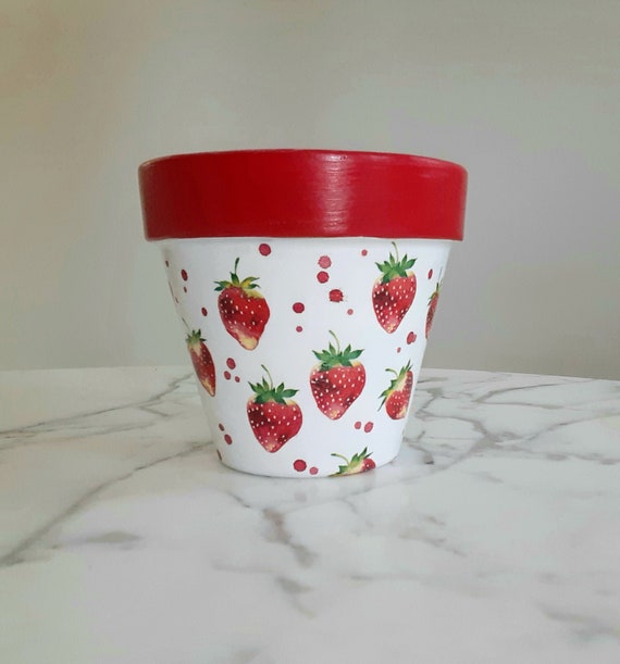 Strawberry Planter6 Inch Strawberry Plant Pot Strawberry Etsy