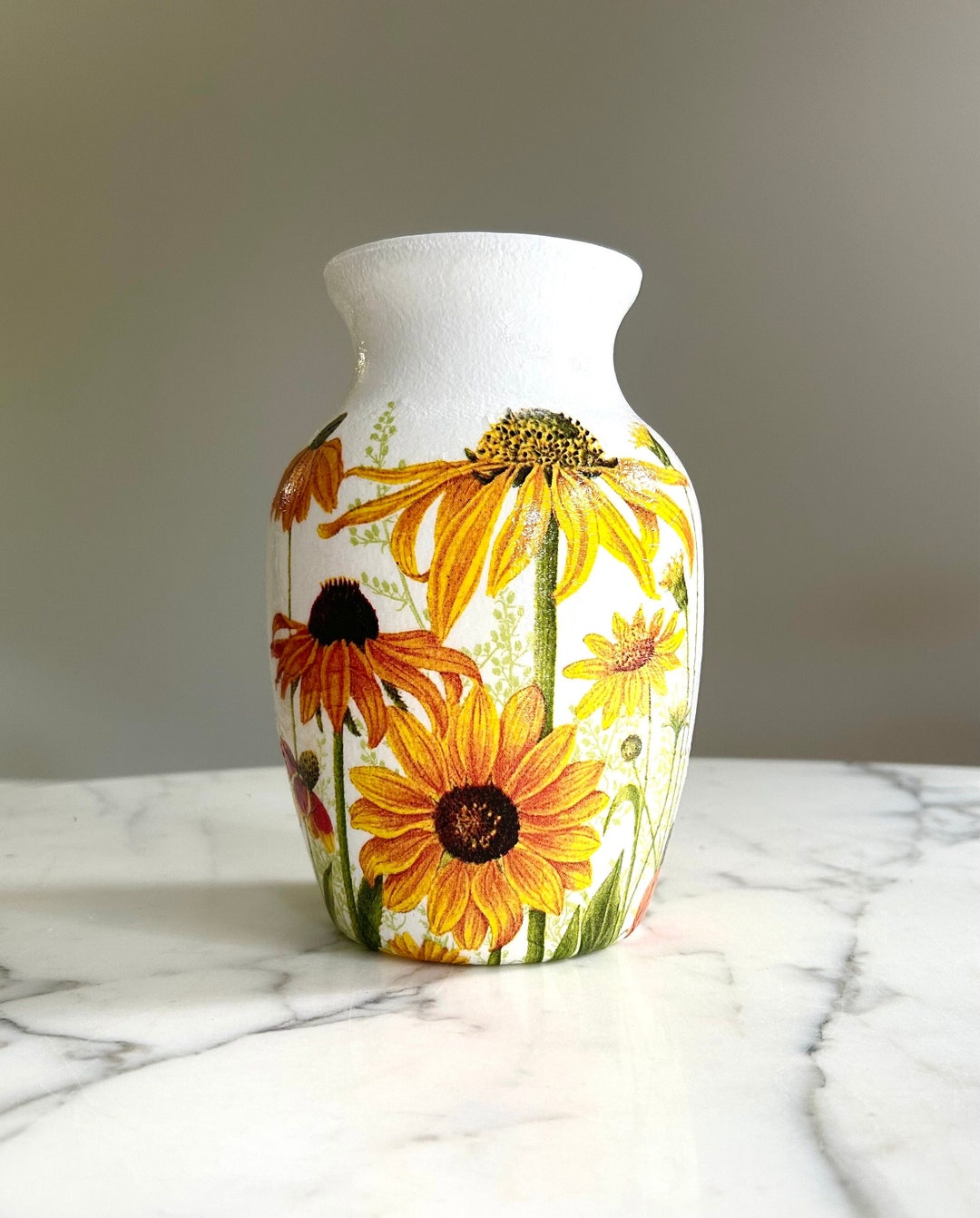Sunflower Vase, Blackeyed Susan Vase, Vases for Flowers, Decorative