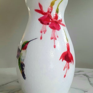 Hummingbird vase, Hummingbird flower vase, Glass vase, Hummingbird gifts, Hummingbirds, Flower vases, Vases, Decoupage, New home gift, Decor image 8