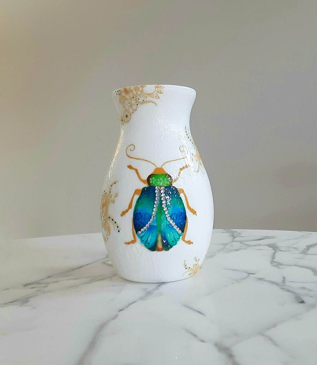 Beetle Vase, Flower Vases, Vases for Flowers, Scarab Beetle, Unique