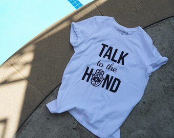 Camiseta relajada blanca TALK to the HAND