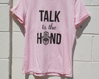 Camiseta relajada rosa TALK to the HAND