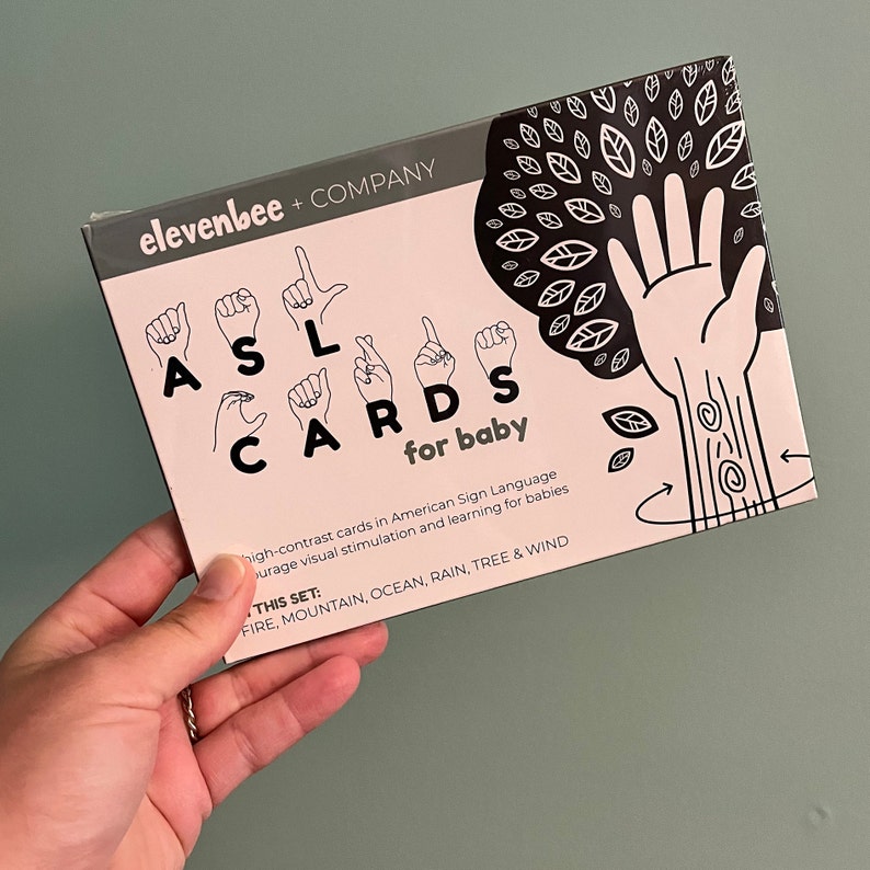 Sign Language Flashcards for Newborn Babies Black and White - Etsy