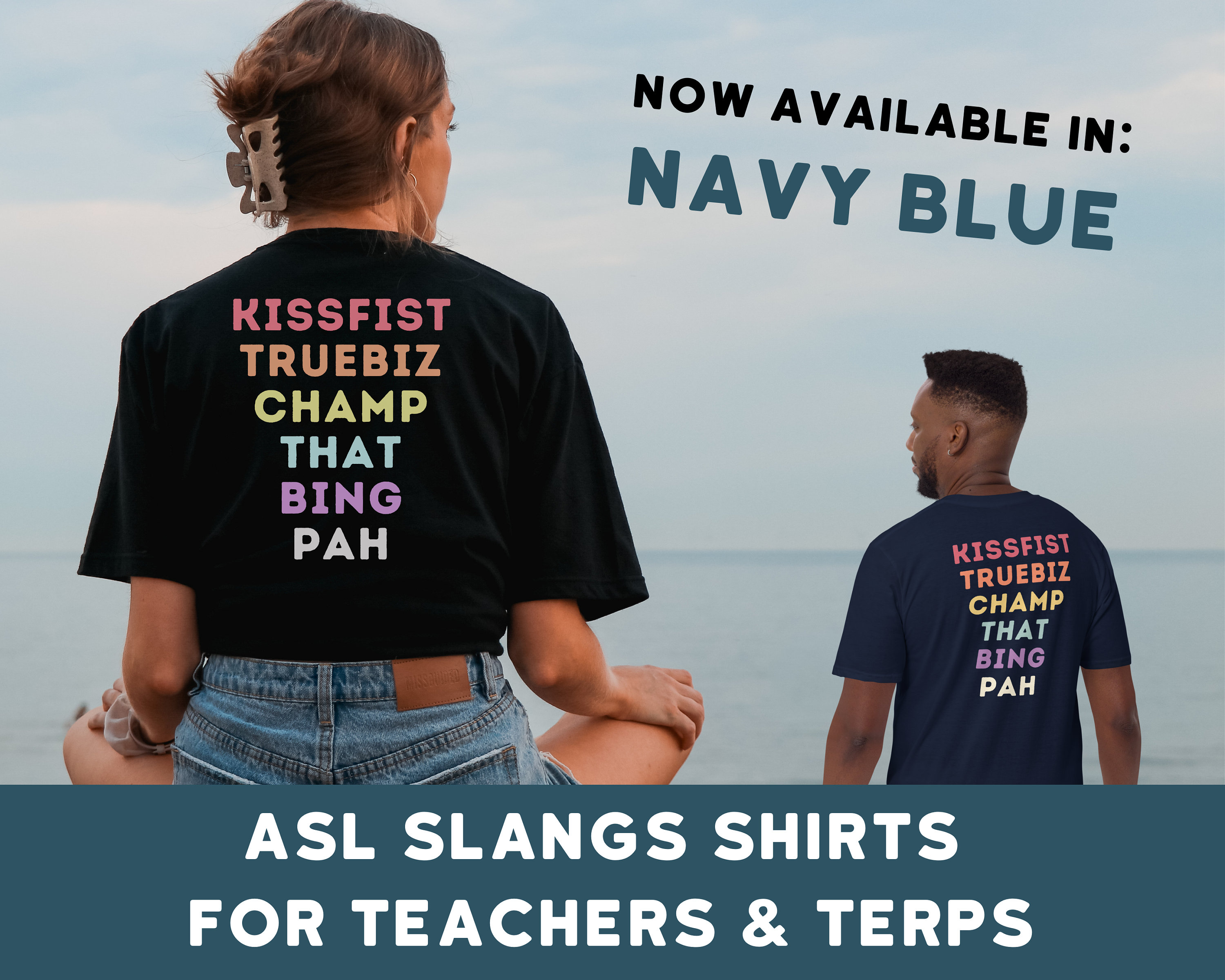 ASL Slangs Tshirts for Teachers and Interpreters choice of Black or