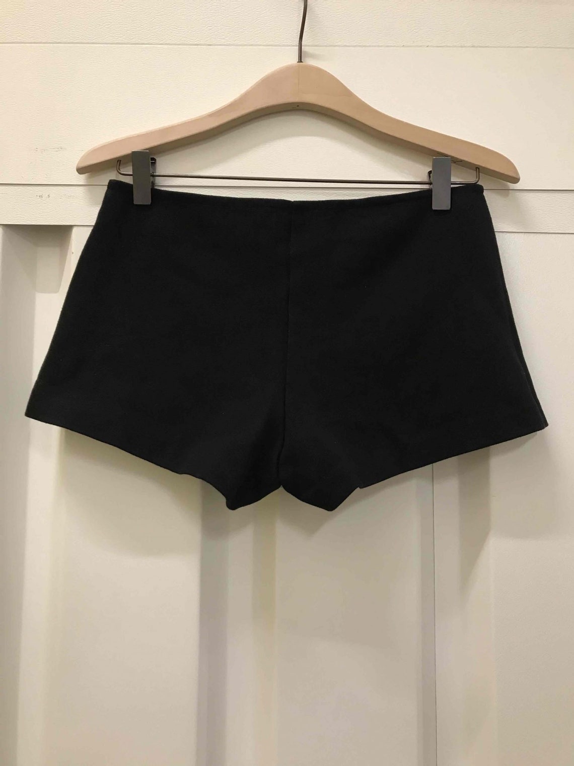 1990s Agnes B micro short culotte black with silver zip | Etsy