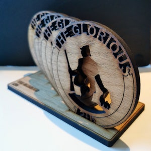 The Glorious 12th Oak Veneered Hunting Shooting Coasters with Holder