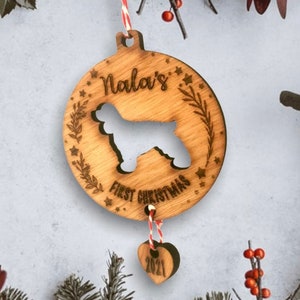 Personalised Christmas tree decoration for your dog - 1st Christmas or any Christmas