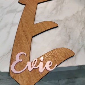 Child’s Bedroom Door Wall Decoration Sign Large Letter with Acrylic Name