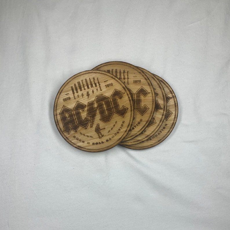 ACDC Coaster Set ACDC Gift Set-rock N Roll - Etsy UK