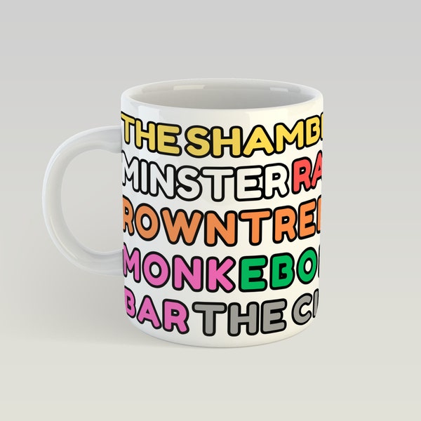 York North Yorkshire Themed Block Text Mug - Yorkshire Gift - Yorkshire Mug - The Shambles Jorvik Ebor Minster Railway Museum