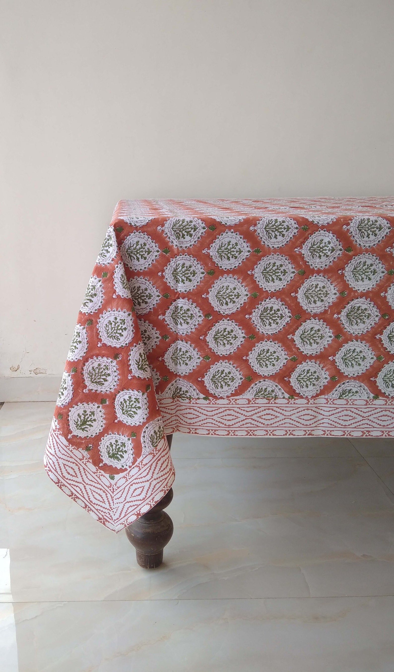 Floral Design Tablecloth Block Print Table Cloth Indian Etsy