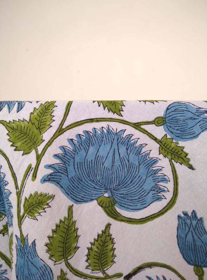 Blue Floral Round Tablecloth Indian Block Print Round Table - Etsy