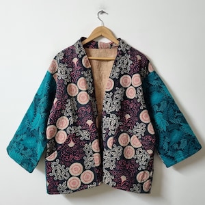 Vintage Kantha Jacket, Indian Patchwork Kantha Kimono Jacket, Handmade Cotton Kantha Coat, Unisex Coat, Winter Jacket, Kantha Overcoat