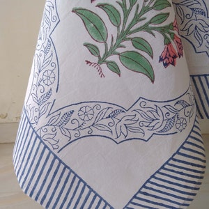 Floral Cotton Table Cover Hand Block Printed Tablecloth - Etsy
