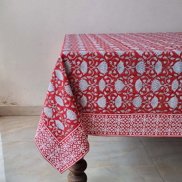 Nappe de Noël, nappe florale faite main, linge de table en coton, nappe de salle à manger, nappe française, cadeau de pendaison de crémaillère