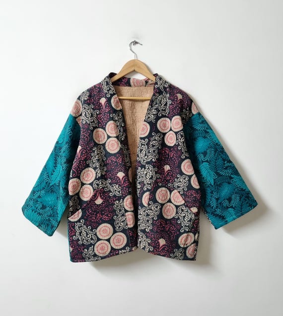 Vintage Kantha Jacket, Indian Patchwork Kantha Kimono Jacket, Handmade  Cotton Kantha Coat, Unisex Coat, Winter Jacket, Kantha Overcoat