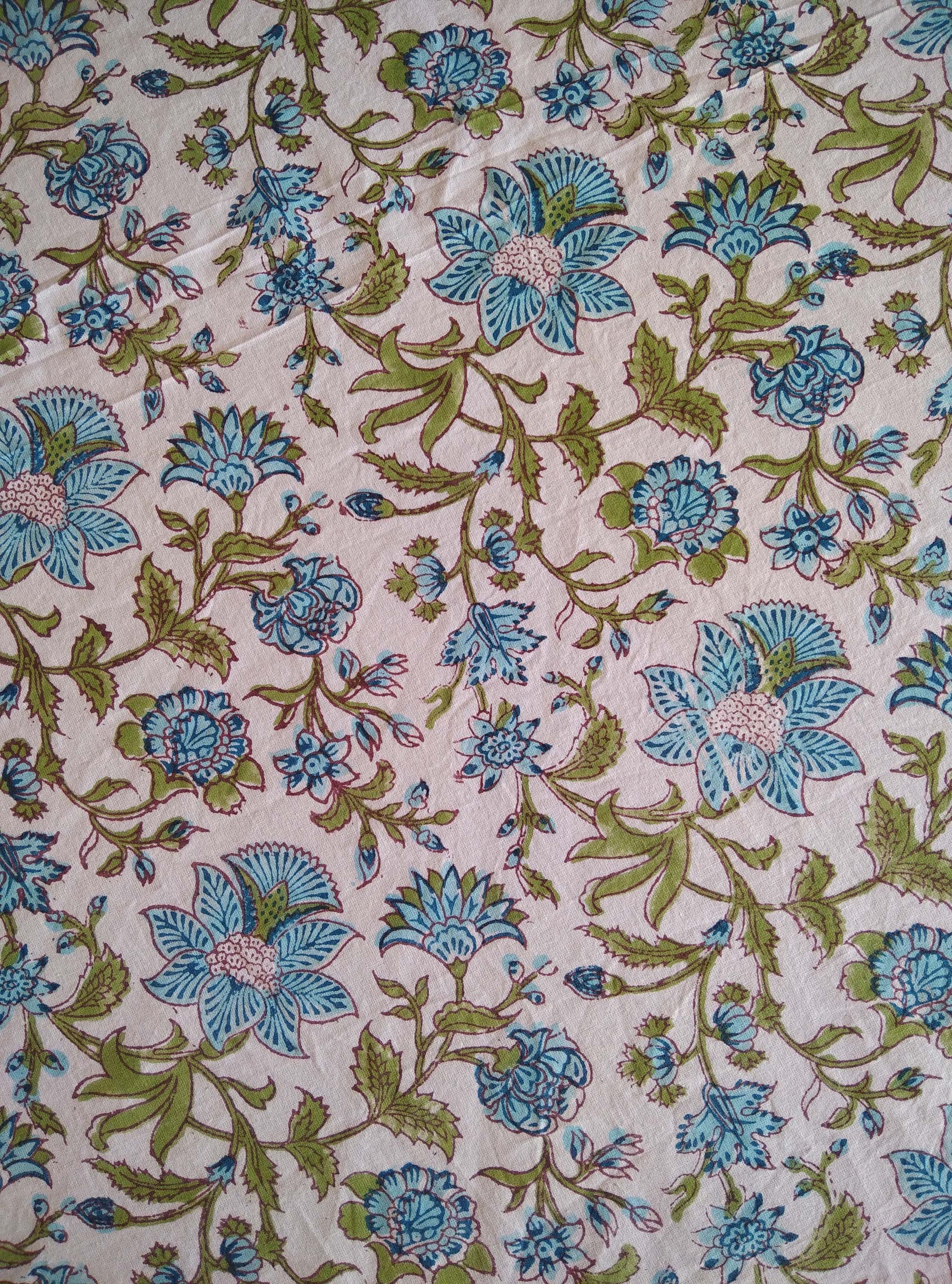 Floral Design Round Tablecloth Block Print Round Table Cloth | Etsy