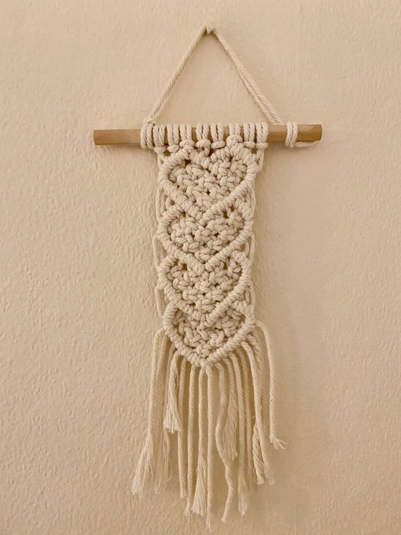 Small Macrame Wall Hanging. Heart Design. Etsy