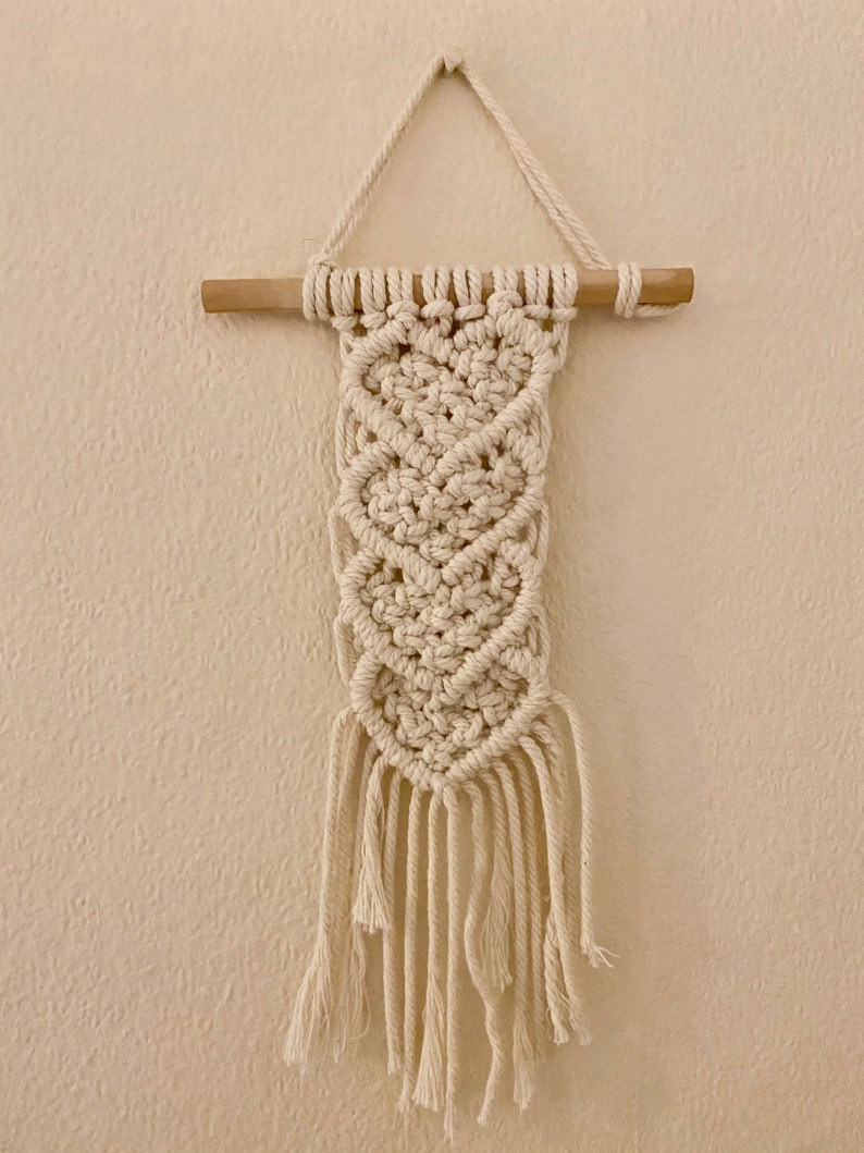Small Macrame Wall Hanging. Heart Design. Etsy