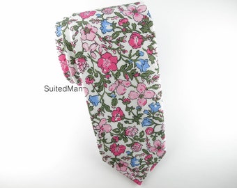 Antique Petite Bloom Floral Skinny Tie | Wedding | Groom