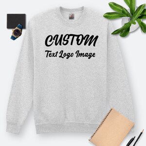 Personalized Design Men&#39;s ASH Sweatshirt -Lightweight 280GSM Terry Cotton Sweatshirt Custom Print with Your Text, Logo, Monogram, Size S-5XL