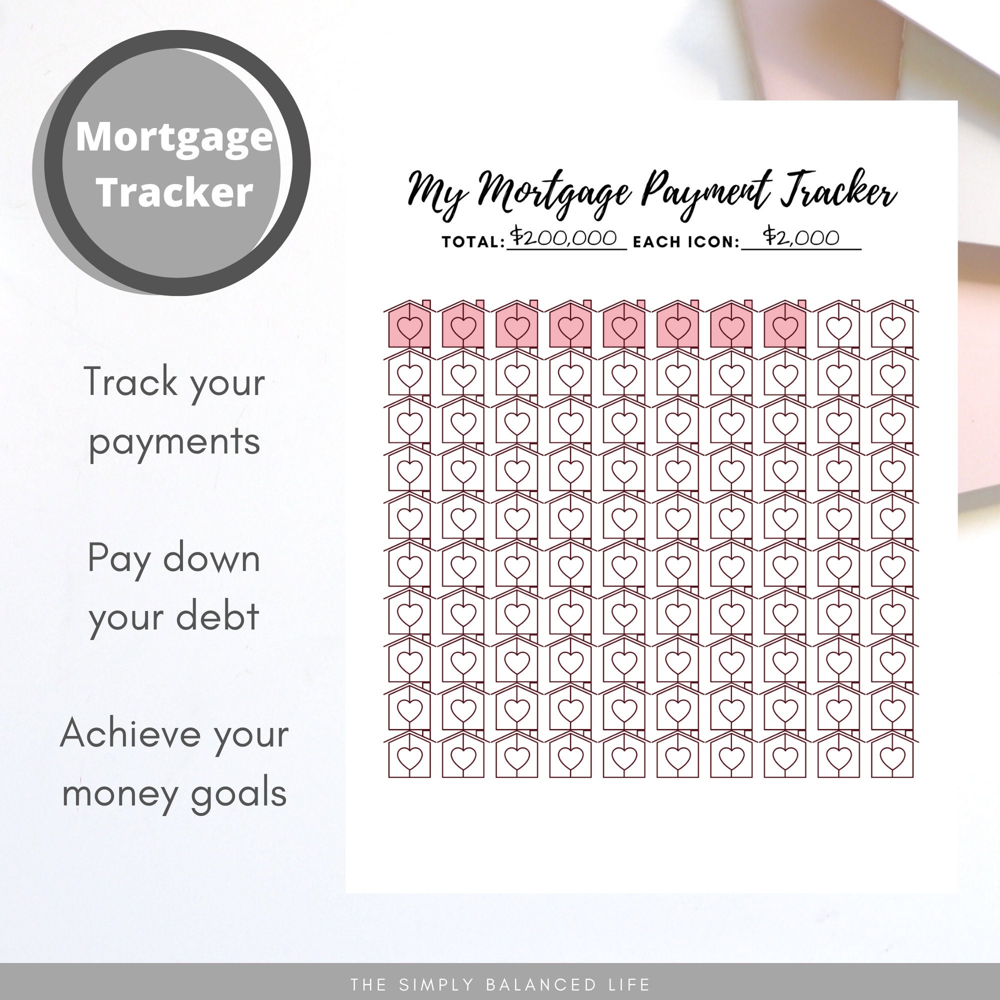 Mortgage Payoff Tracker Printable PDF 8.5 x 11 | Etsy