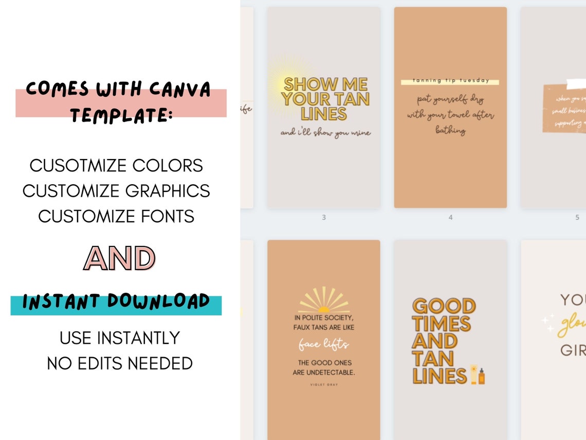 NEW 35 Spray Tan Instagram Stories Tanning Quotes Etsy