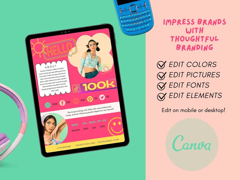 Media Kit Media Kit Influencer Media Kit Template Media | Etsy