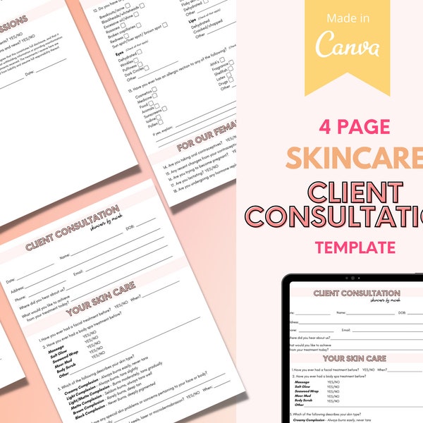 Skin Care Intake Form - Etsy