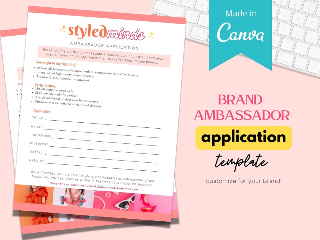 Brand Ambassador Application Brand Ambassador Flyer Brand Etsy
