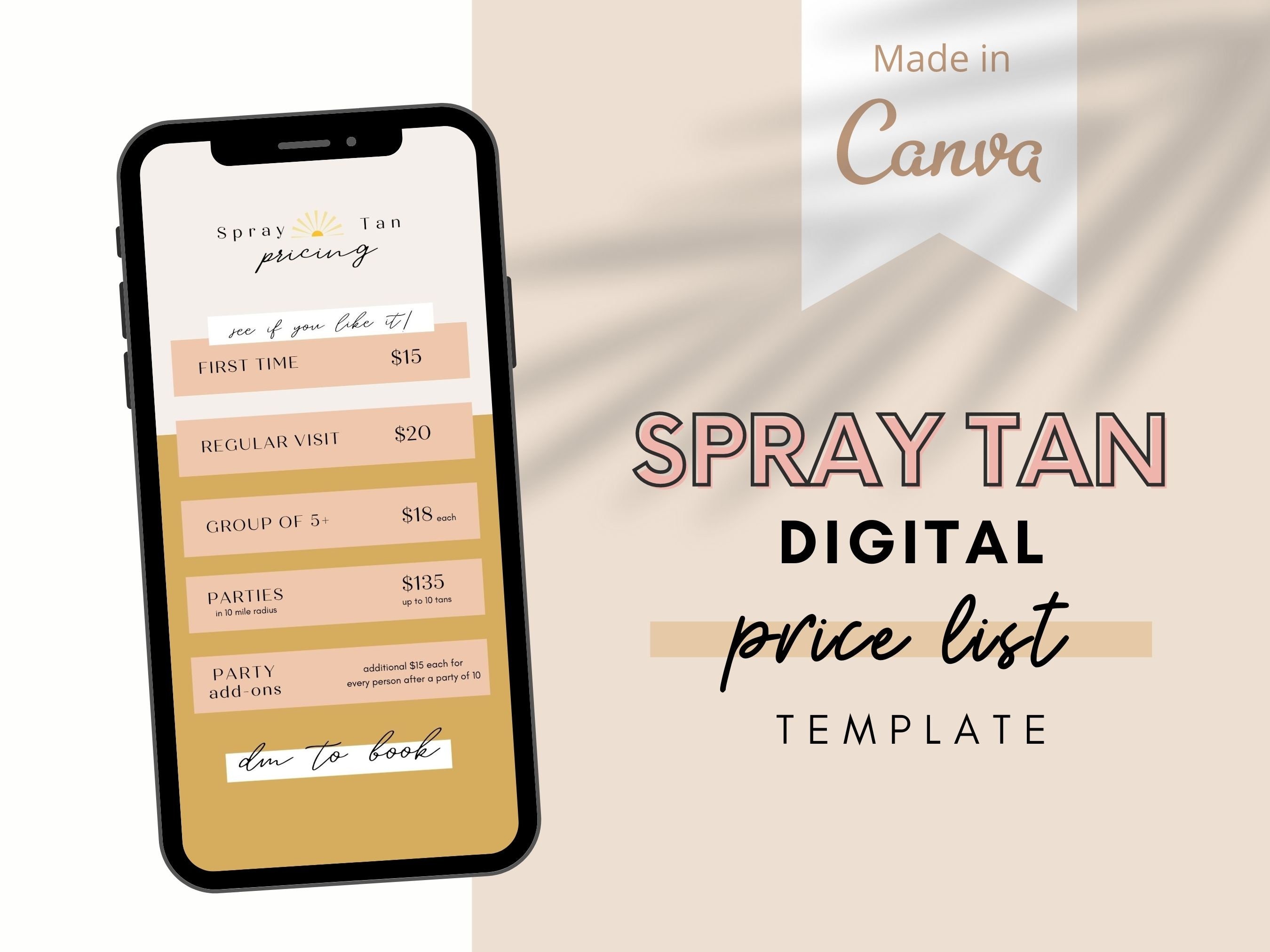 Spray Tan Price List Spray Tan Pricing Spray Tan Instagram Stories