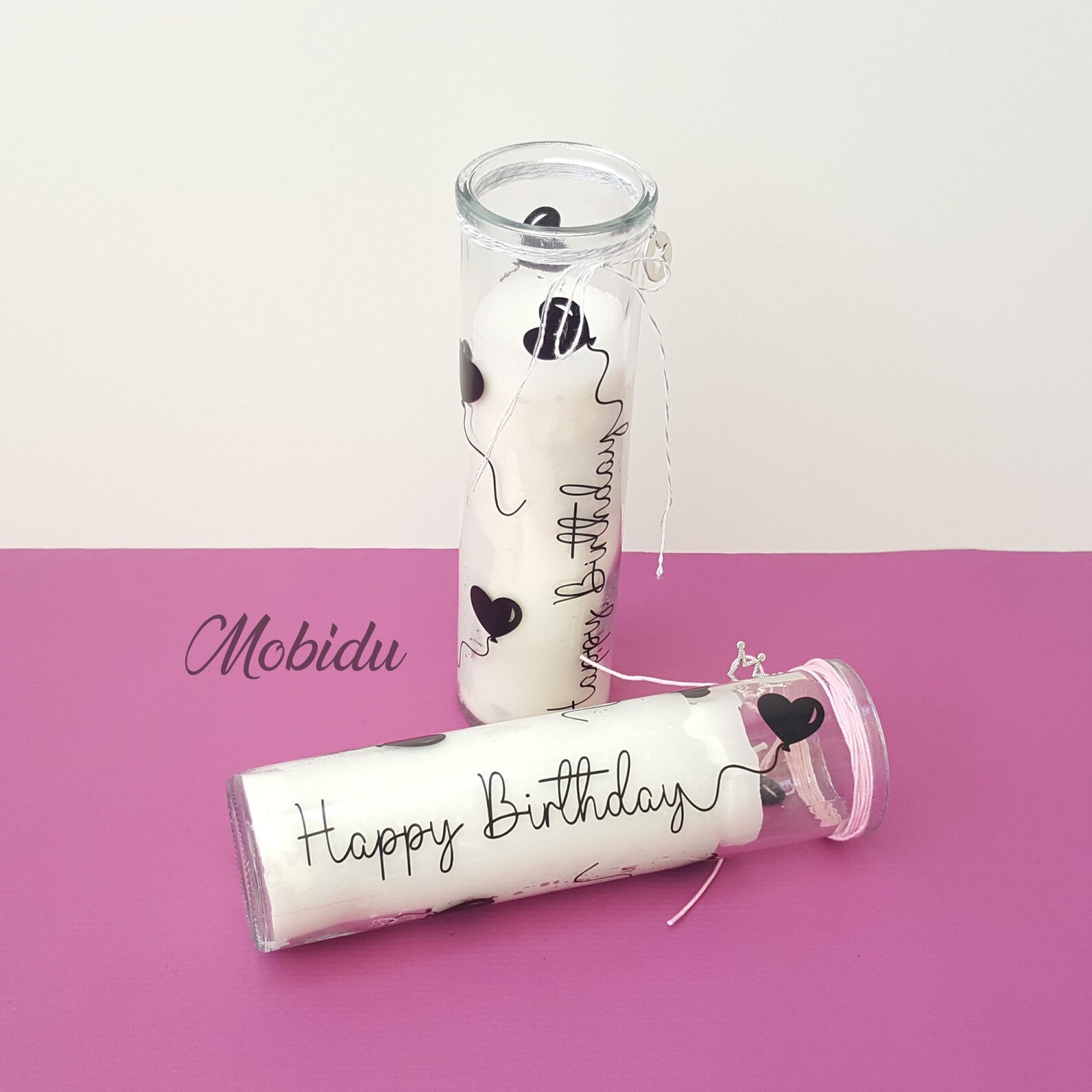 Kerzenglas mit Spruch Happy Birthday Kerze im Glas / Etsy