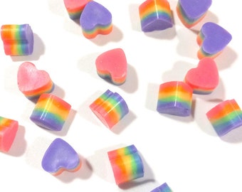 LGBTQ pride wax melts rainbow themed scented hart wax melts, lesbian gift, queer gay MLM WLW heart shaped candle melts