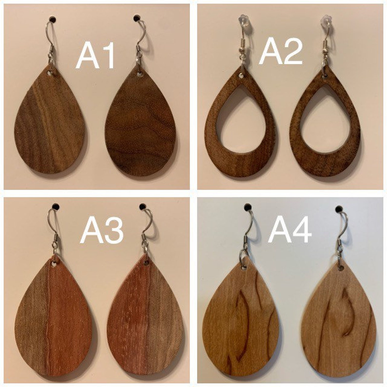 Wood/epoxy Earrings Etsy