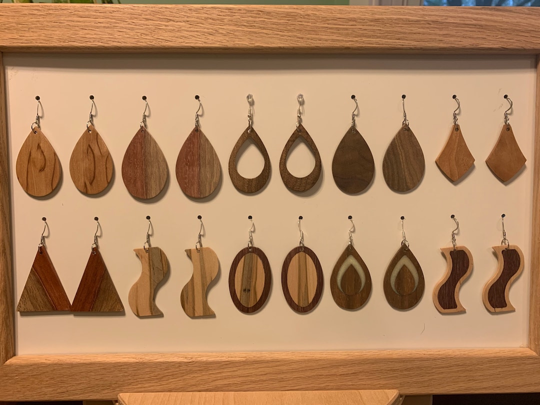 Wood/epoxy Earrings Etsy